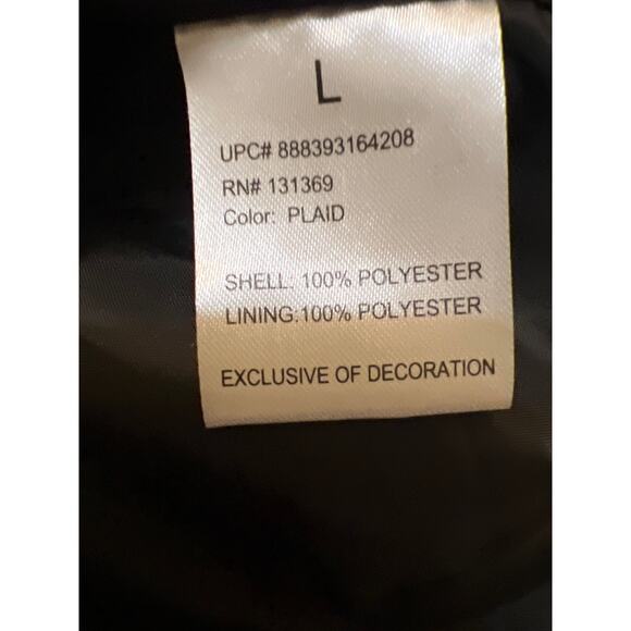 Rampage Black & White Plaid Peacoat Double Breasted Women's Size Large EUC Y2K - Picture 7 of 7